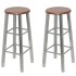 Taburetes de cocina 4 unidades MDF plateado y