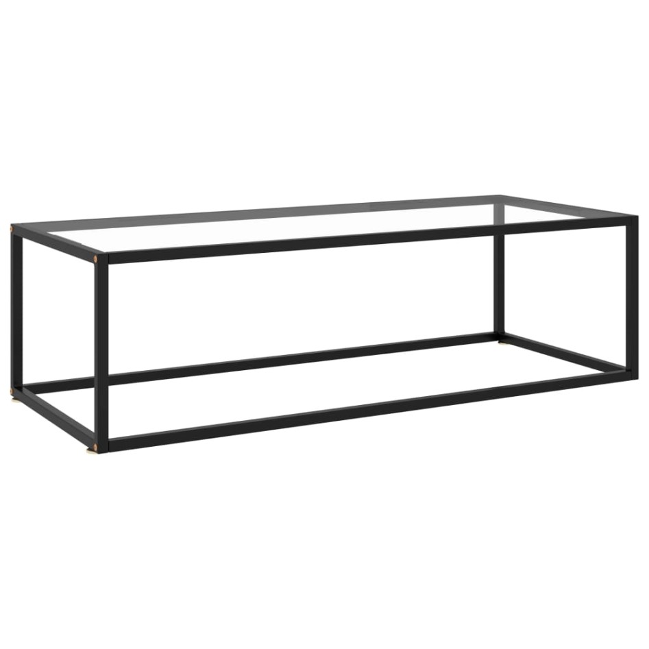 Mesa de centro negra con vidrio templado 120x50x35