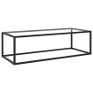 Mesa de centro negra con vidrio templado 120x50x35 cm