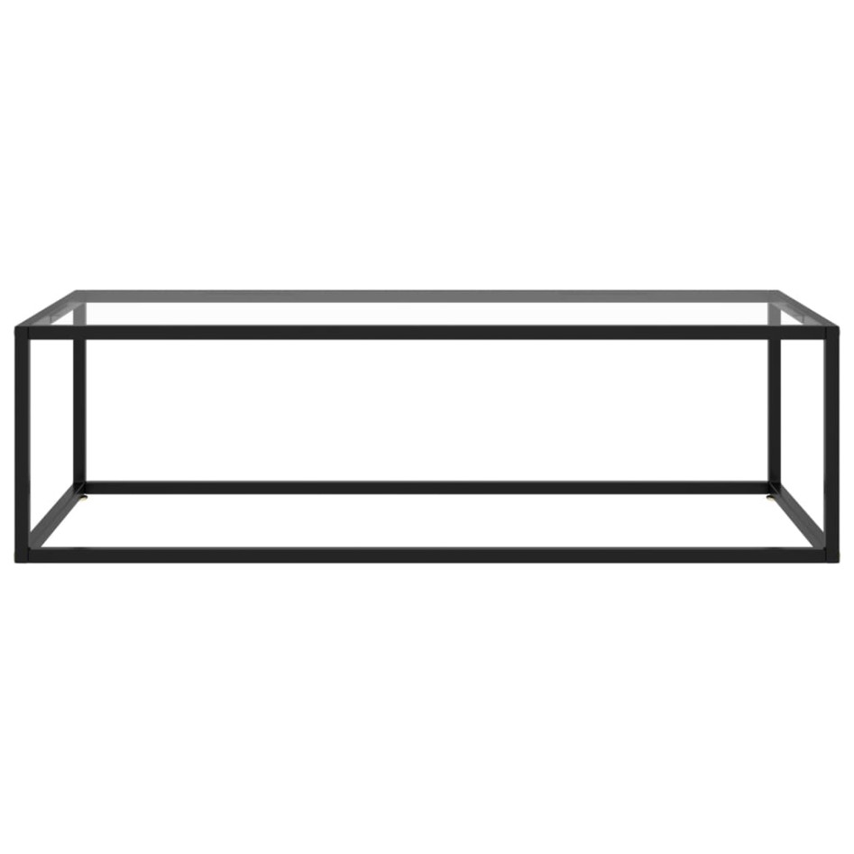 Mesa de centro negra con vidrio templado 120x50x35