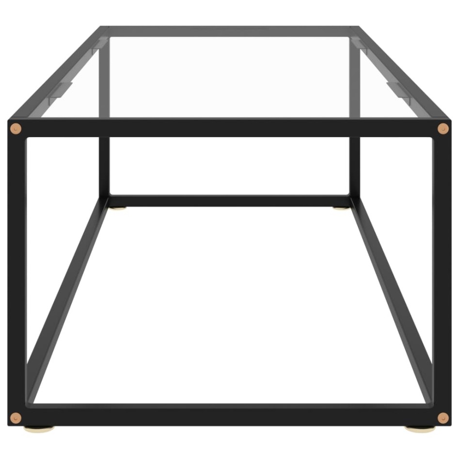 Mesa de centro negra con vidrio templado 120x50x35
