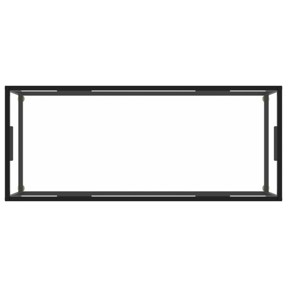 Mesa de centro negra con vidrio templado 120x50x35