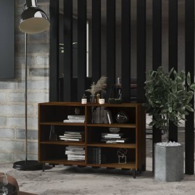 Aparador de madera de ingeniería marrón roble 103,5x35x70