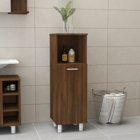 Armario de baño madera contrachapada roble marrón 30x30x95