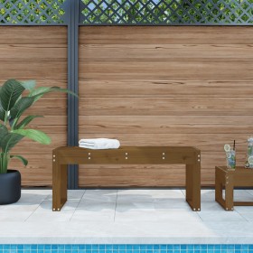 Banco de jardín madera maciza de pino marrón miel 110x38x45