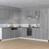 Armario de horno cocina madera ingeniería gris 60x46x81,5