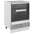 Armario de horno cocina madera ingeniería gris 60x46x81,5