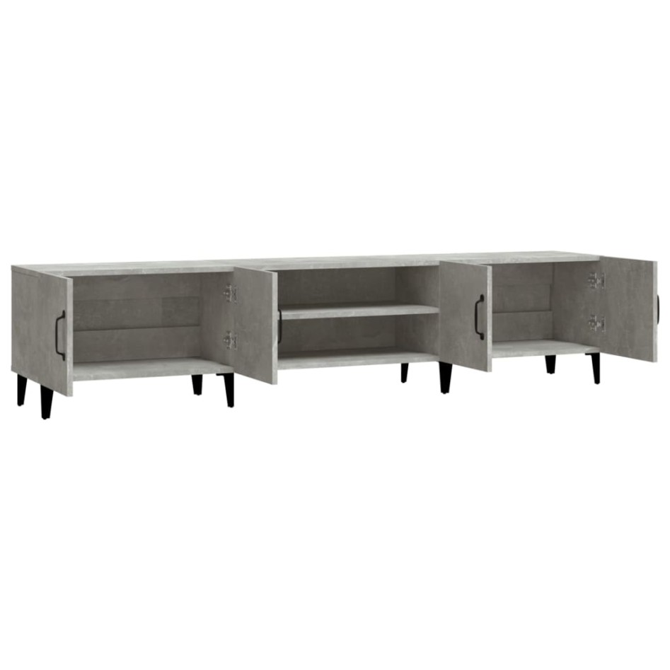 Mueble de TV madera contrachapada gris hormigón 180x31,5x40