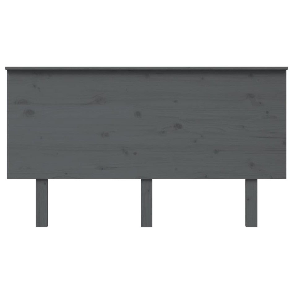 Cabecero de cama madera maciza de pino gris 144x6x82,5
