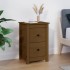 Mesita de noche madera maciza de pino marrón miel 40x35x61,5
