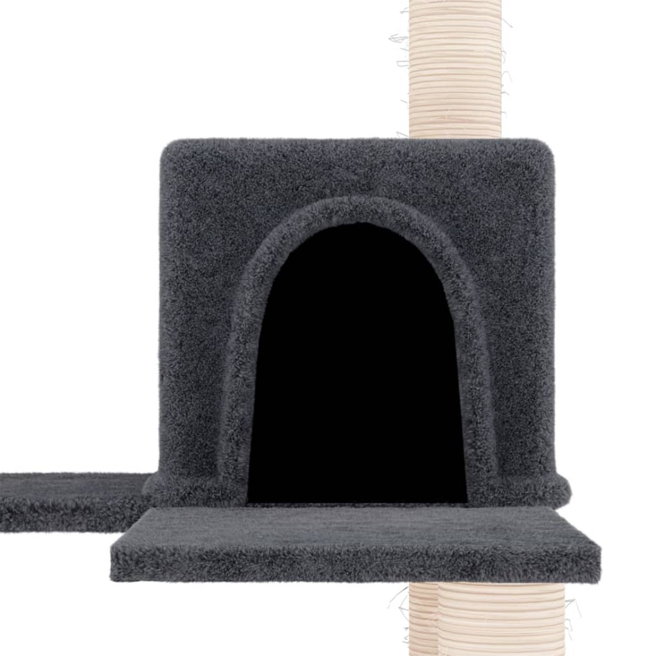 Rascador para gatos con postes de sisal gris oscuro 153