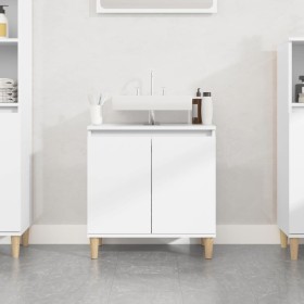 Armario para lavabo madera contrachapada blanco 58x33x60