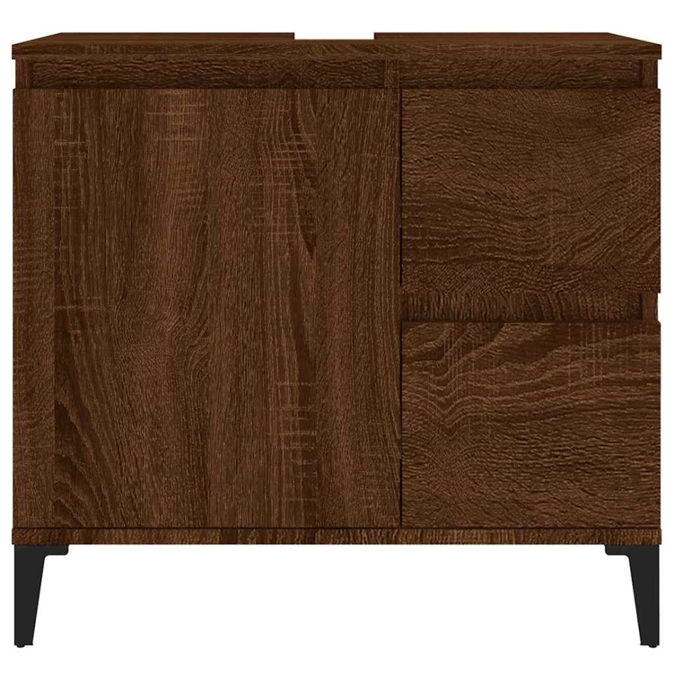 Armario de baño madera contrachapada marrón roble 65x33x60