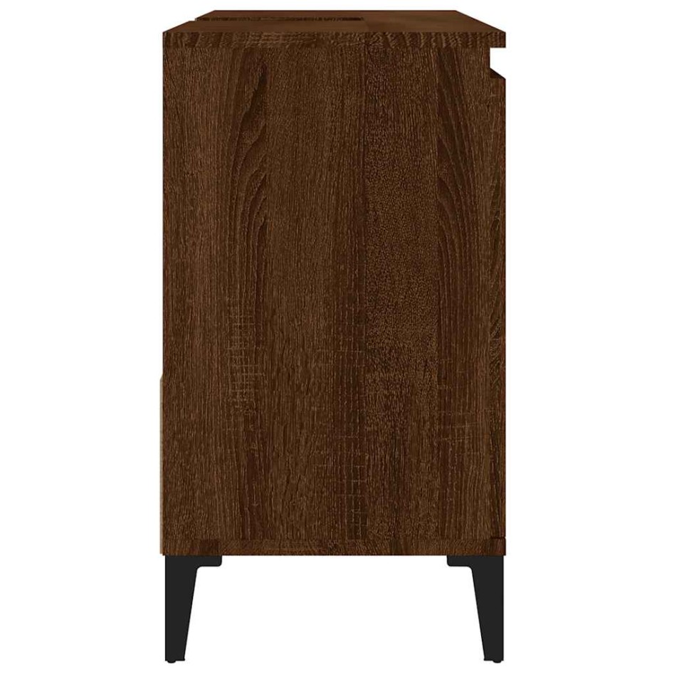 Armario de baño madera contrachapada marrón roble 65x33x60