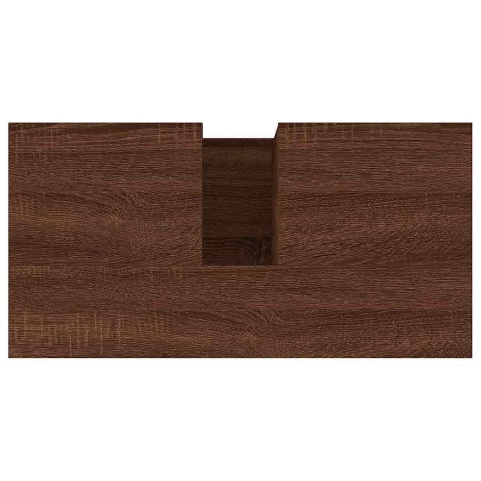 Armario de baño madera contrachapada marrón roble 65x33x60