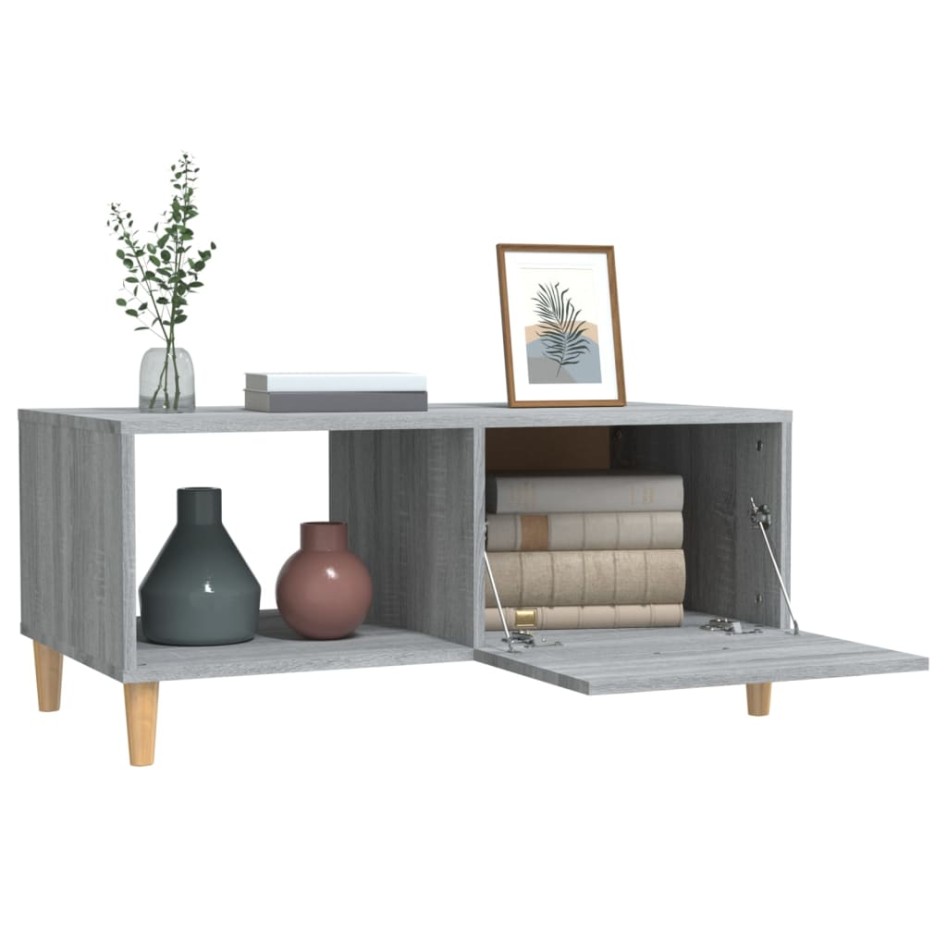 Mesa de centro madera de ingeniería gris Sonoma 89,5x50x40