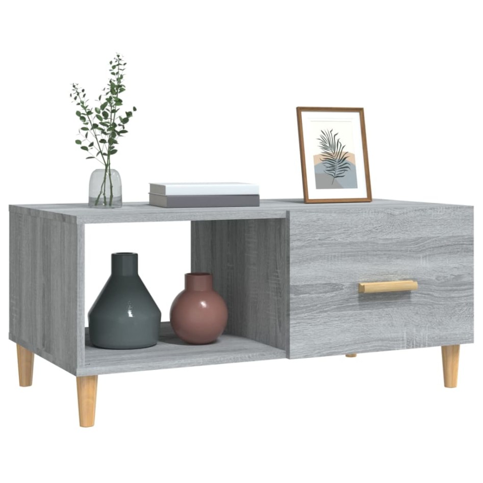 Mesa de centro madera de ingeniería gris Sonoma 89,5x50x40