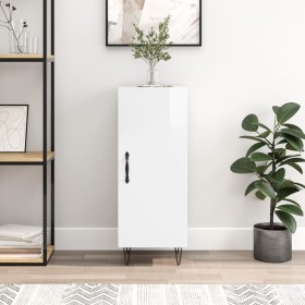 Aparador de madera contrachapada blanco brillante 34,5x34x90