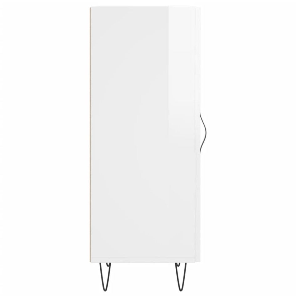 Aparador de madera contrachapada blanco brillante 34,5x34x90