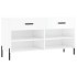 Banco zapatero madera de ingeniería blanco brillo 102x35x55