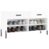 Banco zapatero madera de ingeniería blanco brillo 102x35x55
