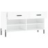 Banco zapatero madera de ingeniería blanco brillo 102x35x55