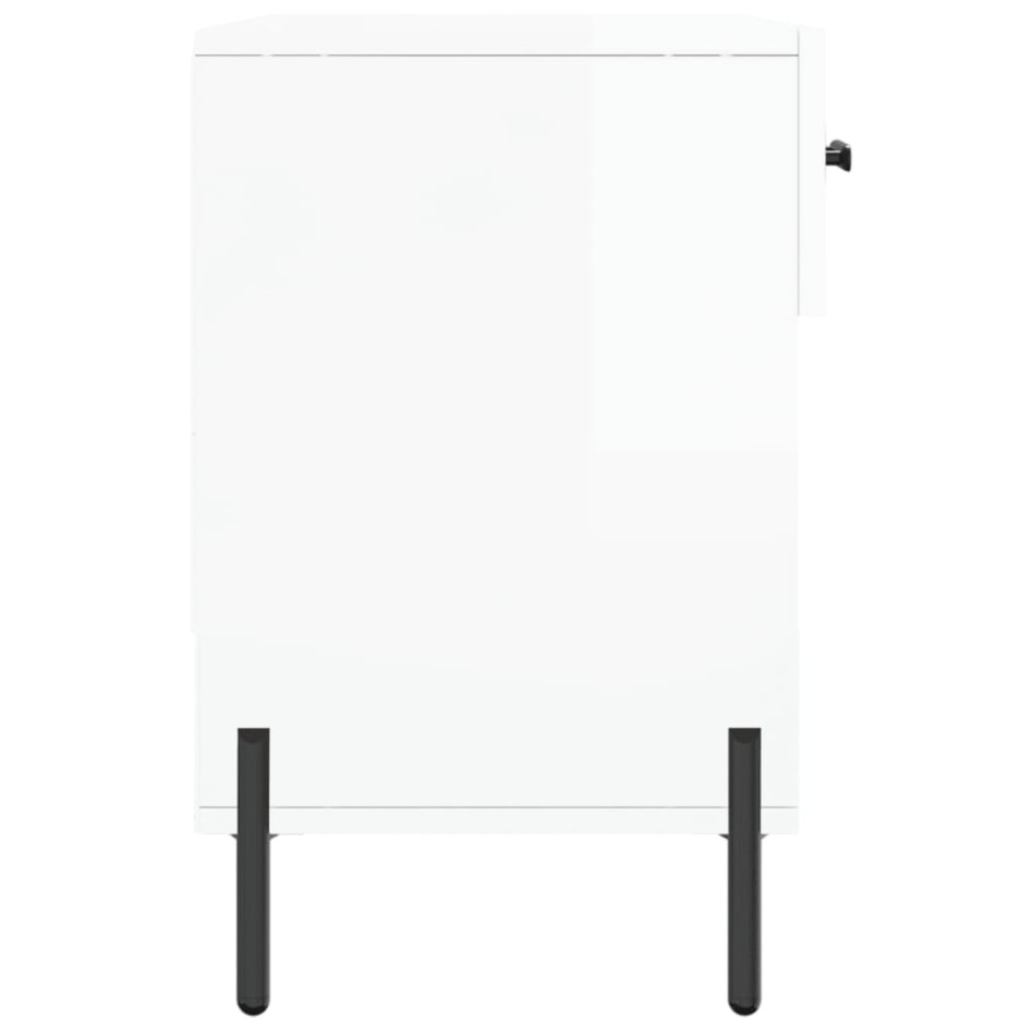 Banco zapatero madera de ingeniería blanco brillo 102x35x55