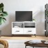 Mueble de TV madera contrachapada blanco brillo 80x36x50