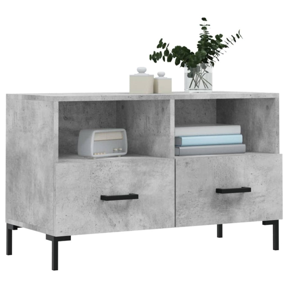 Mueble para TV madera contrachapada gris hormigón 80x36x50