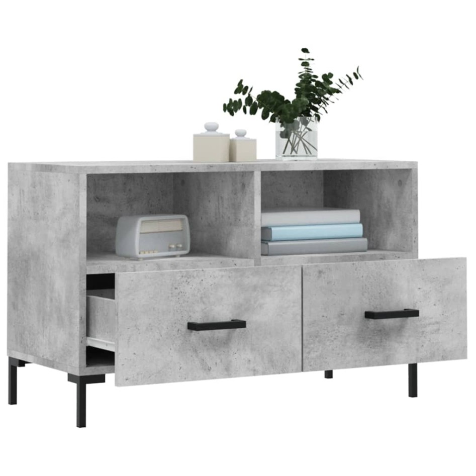 Mueble para TV madera contrachapada gris hormigón 80x36x50