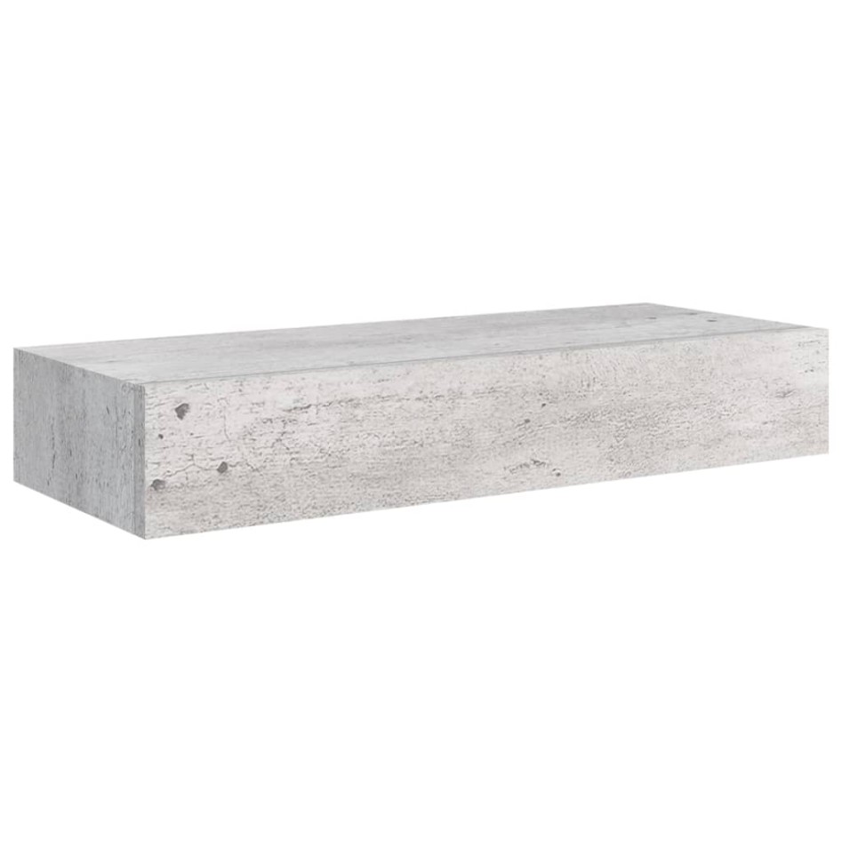 Estante de pared con cajón 2 uds MDF gris hormigón