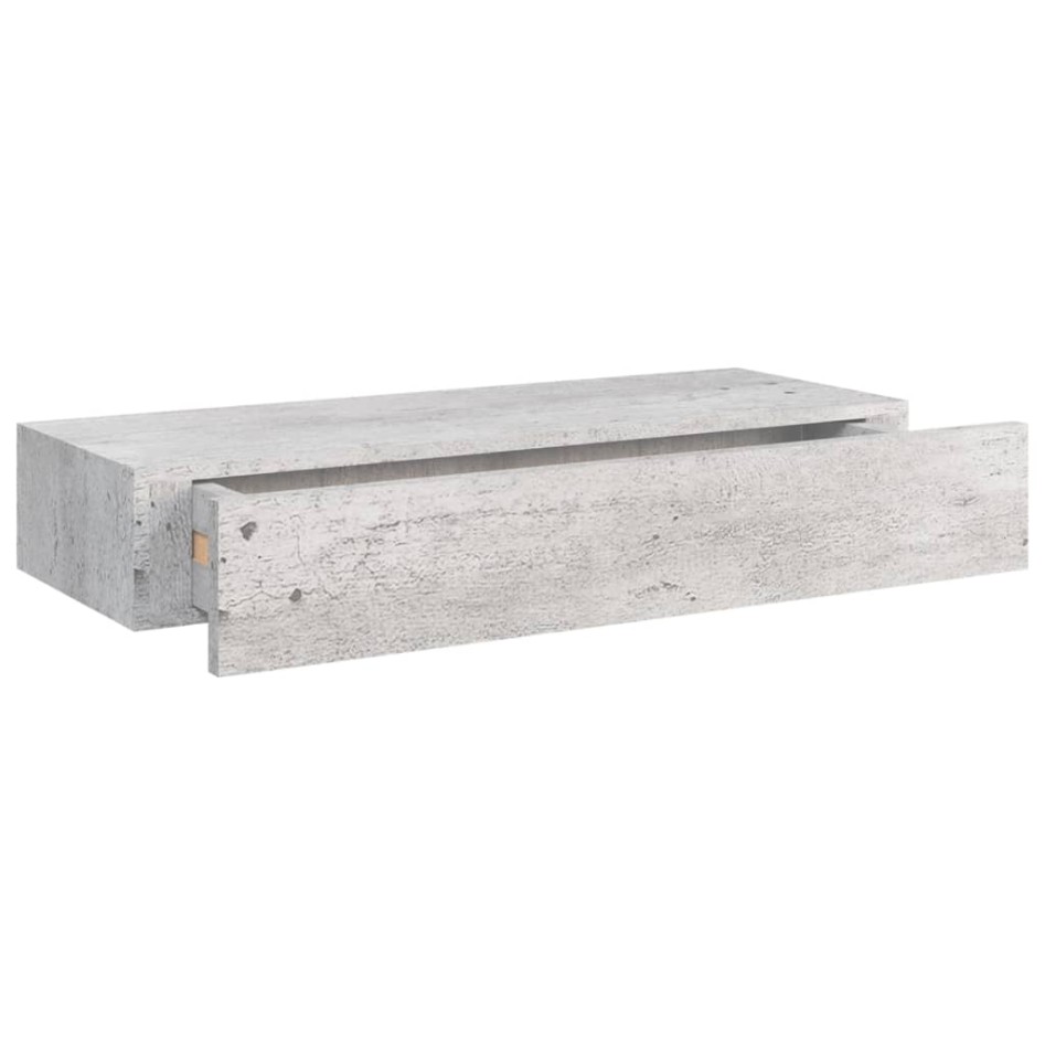 Estante de pared con cajón 2 uds MDF gris hormigón