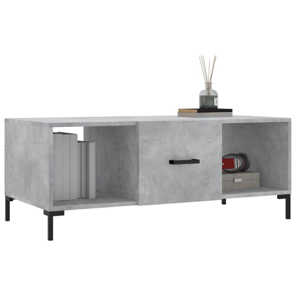 Mesa de centro madera contrachapada gris hormigón 102x50x40