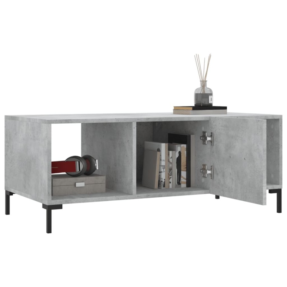 Mesa de centro madera contrachapada gris hormigón 102x50x40