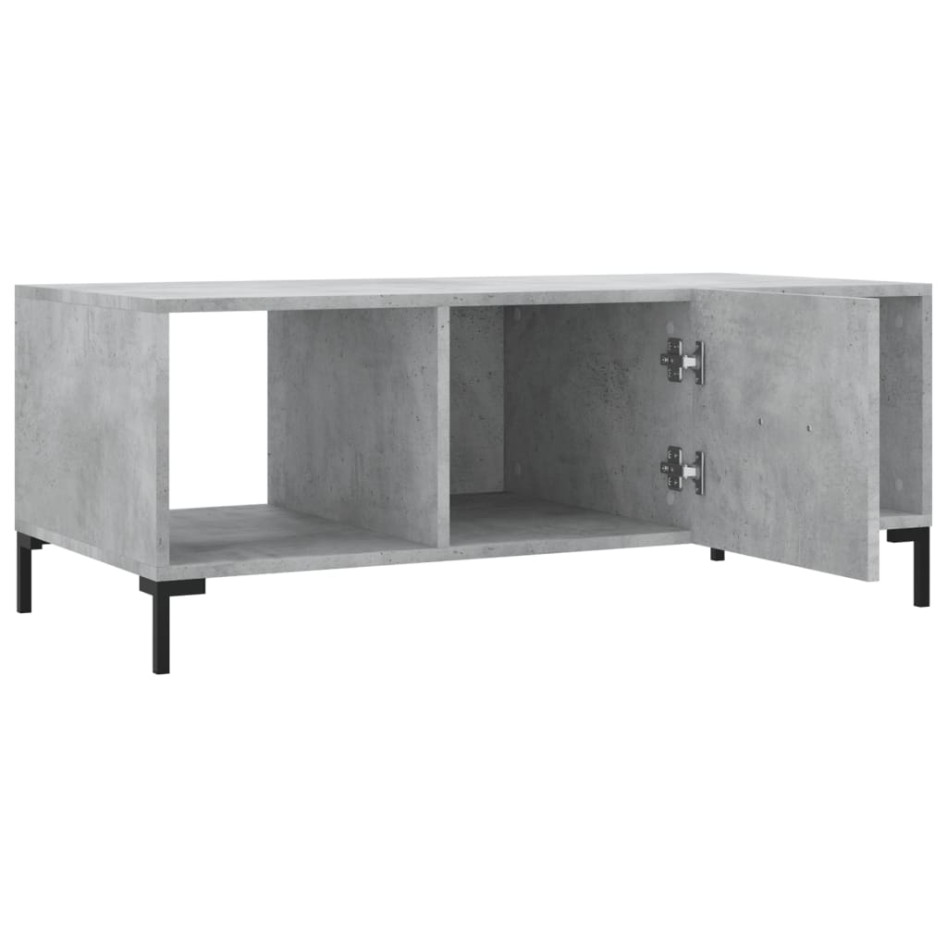 Mesa de centro madera contrachapada gris hormigón 102x50x40