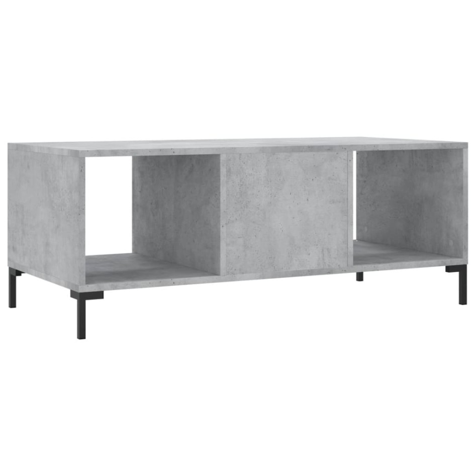 Mesa de centro madera contrachapada gris hormigón 102x50x40