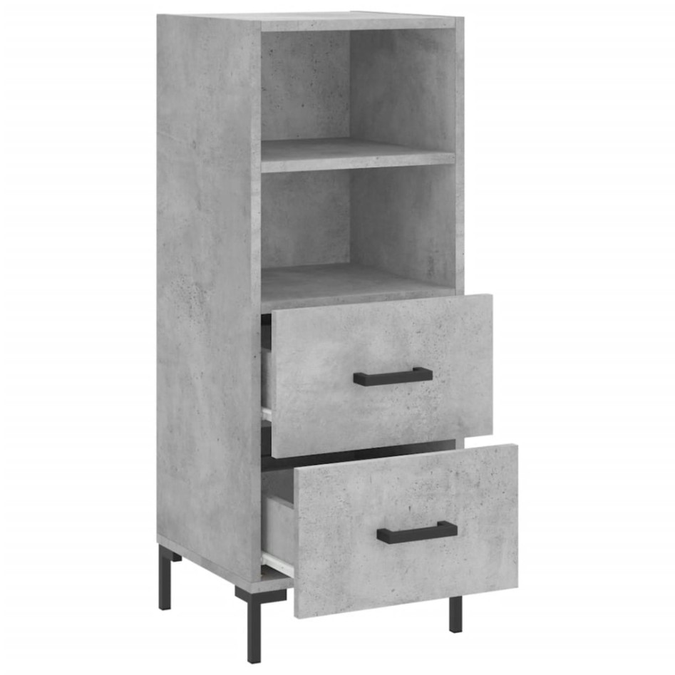 Aparador de madera contrachapada gris hormigón 34,5x34x90