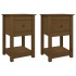 Mesitas de noche 2 uds madera de pino marrón miel 40x35x61,5