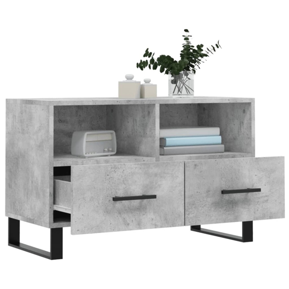 Mueble para TV madera contrachapada gris hormigón 80x36x50