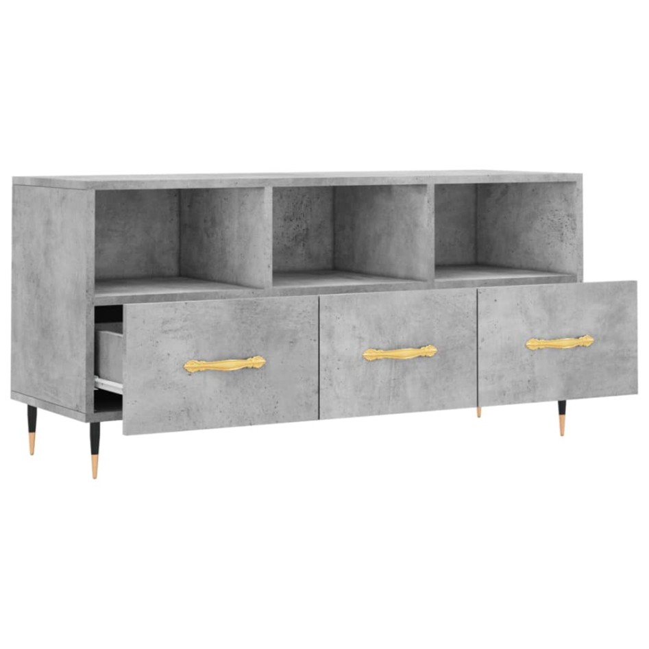 Mueble de TV madera de ingeniería gris hormigón 102x36x50