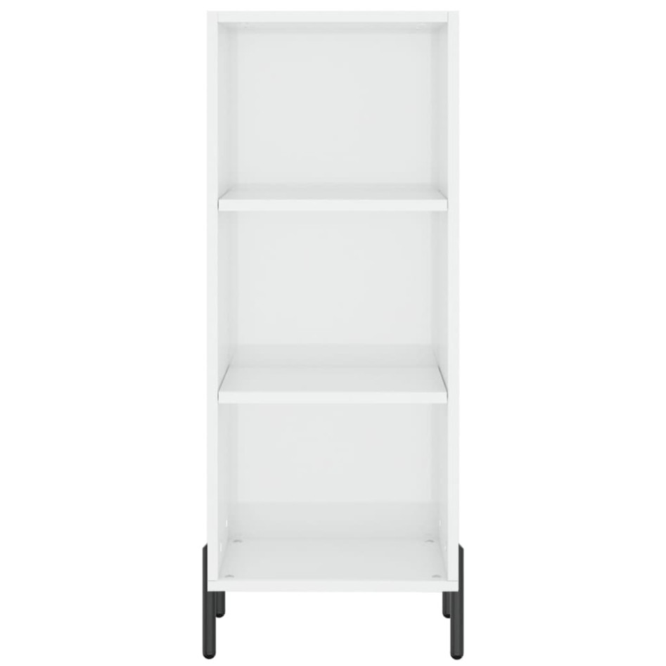 Aparador madera de ingeniería blanco brillante 34,5x32,5x90