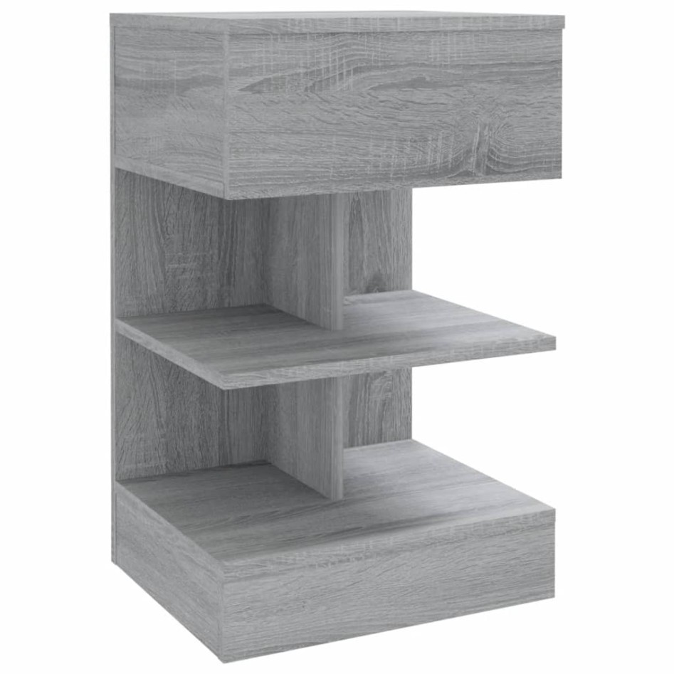 Mesita de noche madera contrachapada gris Sonoma 40x35x65
