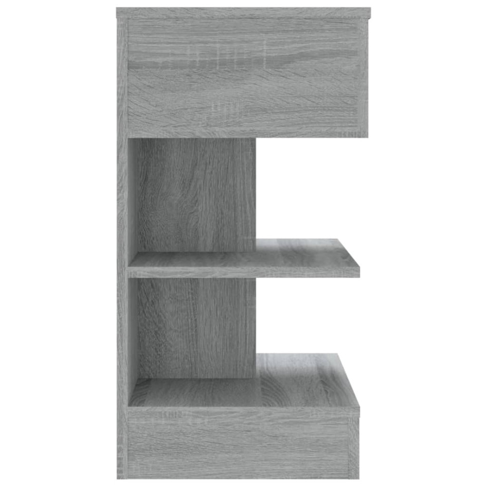 Mesita de noche madera contrachapada gris Sonoma 40x35x65