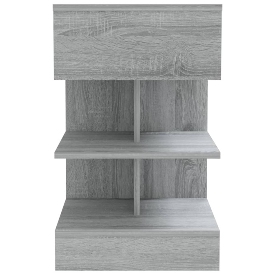 Mesita de noche madera contrachapada gris Sonoma 40x35x65
