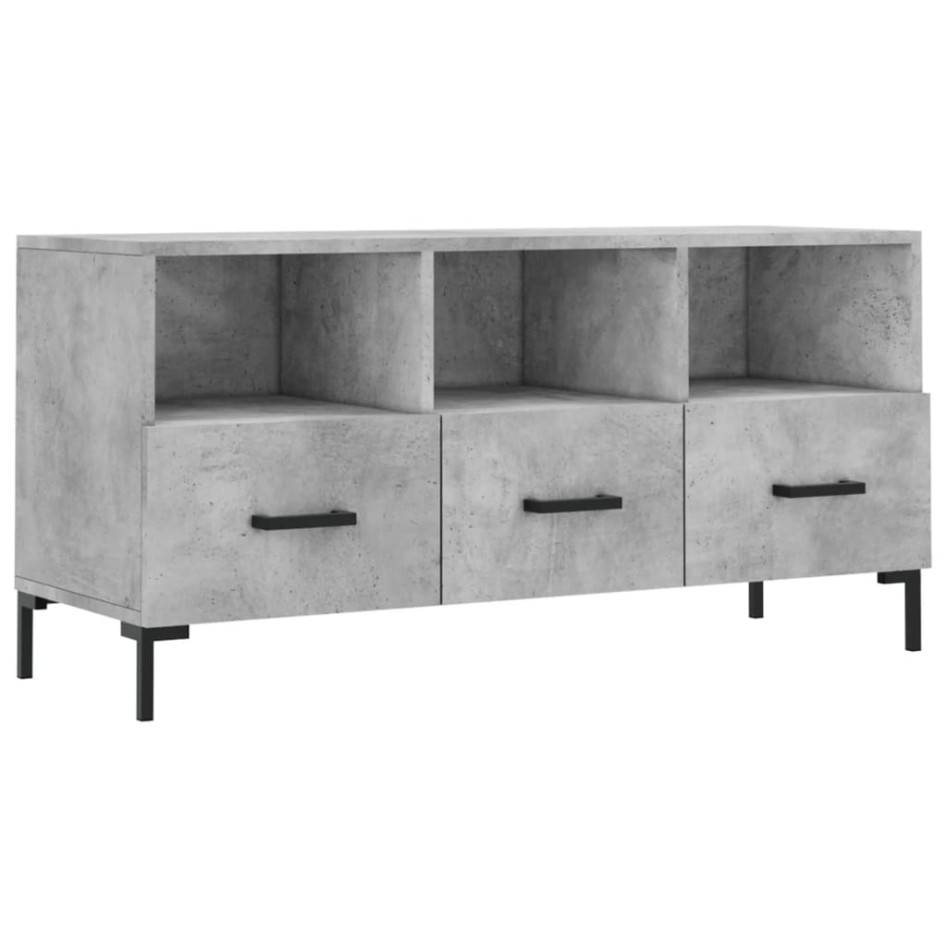 Mueble de TV madera de ingeniería gris hormigón 102x36x50