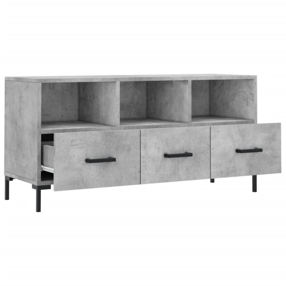 Mueble de TV madera de ingeniería gris hormigón 102x36x50