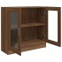 Armario vitrina contrachapada marrón roble 82,5x30,5x80