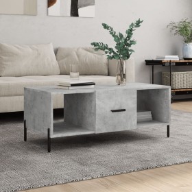 Mesa de centro madera contrachapada gris hormigón 102x50x40
