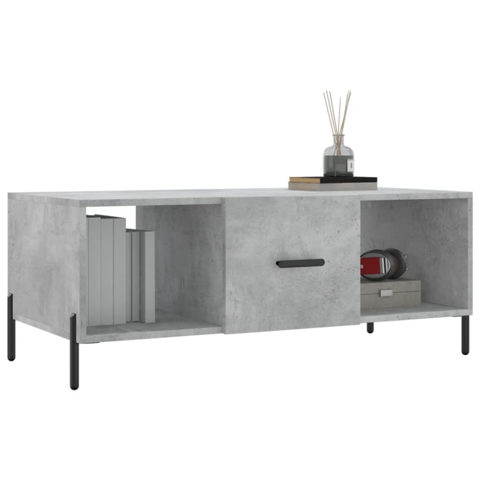 Mesa de centro madera contrachapada gris hormigón 102x50x40