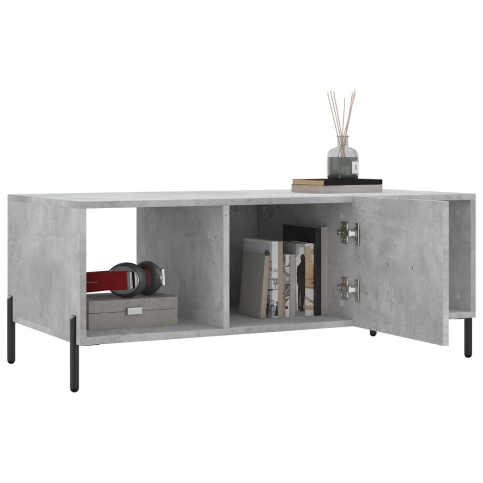 Mesa de centro madera contrachapada gris hormigón 102x50x40